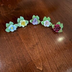 Royal Adderly Bone China Floral place card holders- Multicolor,elegant table!
